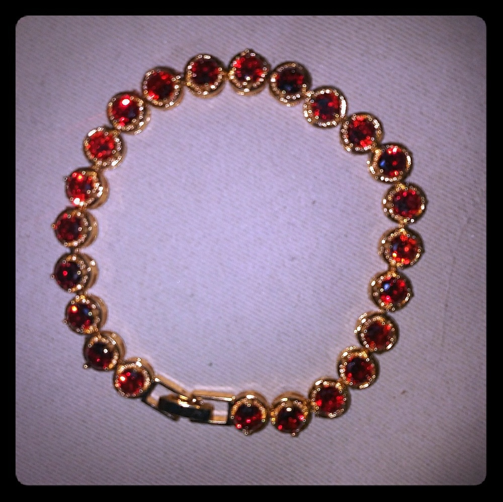 Red Natural 14k Yellow Gold Diamond 💎